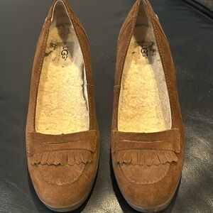 Ugg brown and suede winter wedges